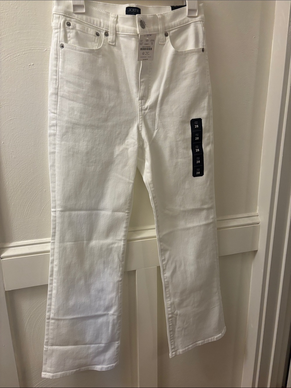 J. Crew Straight-Leg White Jeans